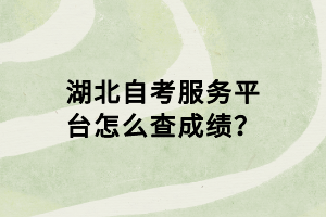 湖北自考服務(wù)平臺怎么查成績？