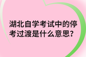 湖北自學(xué)考試中的停考過渡是什么意思？