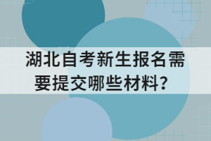 湖北自考新生報(bào)名需要提交哪些材料？