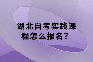 湖北自考實踐課程怎么報名？