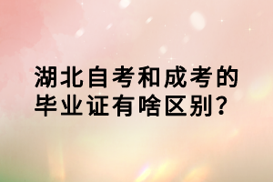 湖北自考和成考的畢業(yè)證有啥區(qū)別？