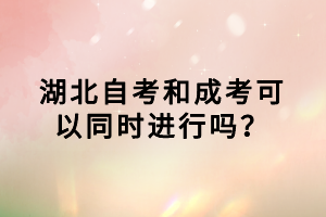 湖北自考和成考可以同時(shí)進(jìn)行嗎？