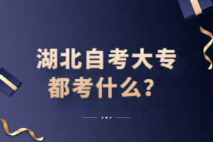 湖北自考大專都考什么？