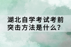 湖北自學(xué)考試考前突擊方法是什么？