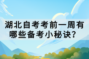 湖北自考考前一周有哪些備考小秘訣？