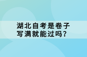 湖北自考是卷子寫(xiě)滿就能過(guò)嗎？