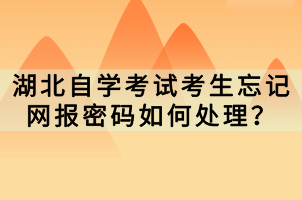 湖北自學考試考生忘記網(wǎng)報密碼如何處理？