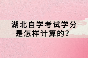 湖北自學考試學分是怎樣計算的？