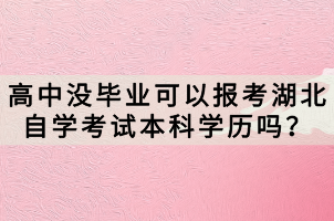 高中沒畢業(yè)可以報考湖北自學(xué)考試本科學(xué)歷嗎？