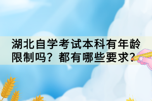 湖北自學(xué)考試本科有年齡限制嗎？都有哪些要求？