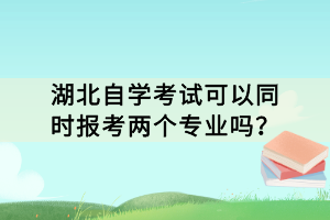 湖北自學(xué)考試可以同時(shí)報(bào)考兩個(gè)專業(yè)嗎？