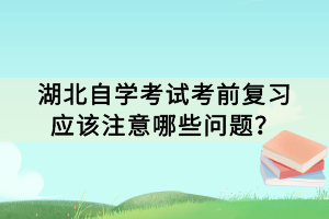 湖北自學(xué)考試考前復(fù)習(xí)應(yīng)該注意哪些問(wèn)題？