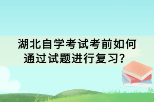 湖北自學考試考前如何通過試題進行復習？