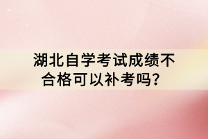 湖北自學考試成績不合格可以補考嗎？