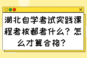 湖北自學(xué)考試實(shí)踐課程考核都考什么？怎么才算合格？