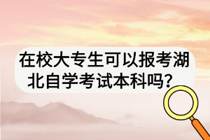 在校大專生可以報考湖北自學(xué)考試本科嗎？