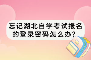 忘記湖北自學(xué)考試報(bào)名的登錄密碼怎么辦？