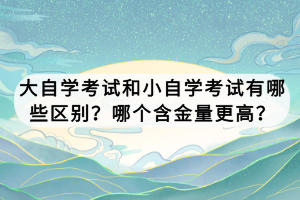 大自學(xué)考試和小自學(xué)考試有哪些區(qū)別？哪個(gè)含金量更高？