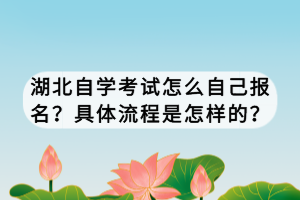 湖北自學考試怎么自己報名？具體流程是怎樣的？