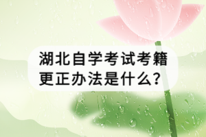 湖北自學考試考籍更正辦法是什么？