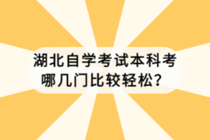 湖北自學考試本科考哪幾門比較輕松？