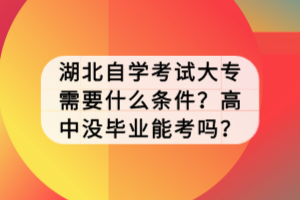 湖北自學(xué)考試大專需要什么條件？高中沒畢業(yè)能考嗎？