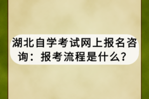 湖北自學(xué)考試網(wǎng)上報名咨詢：報考流程是什么？