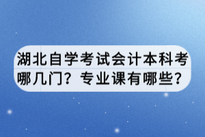 湖北自學(xué)考試會計本科考哪幾門？專業(yè)課有哪些？
