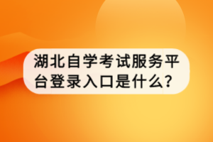湖北自學考試服務平臺登錄入口是什么？