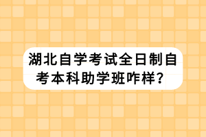 湖北自學(xué)考試全日制自考本科助學(xué)班咋樣？