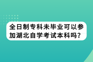 全日制專科未畢業(yè)可以參加湖北自學(xué)考試本科嗎？