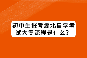 初中生報考湖北自學(xué)考試大專流程是什么？