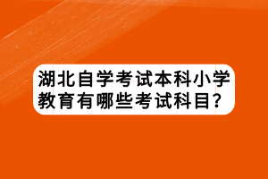 湖北自學考試本科小學教育有哪些考試科目？