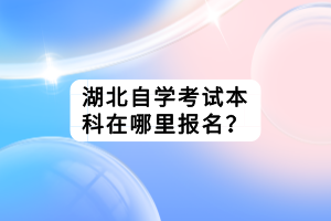 湖北自學考試本科在哪里報名？