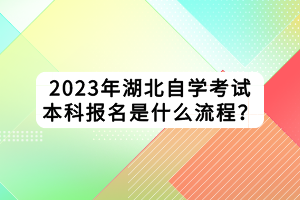 2023年湖北自學(xué)考試本科報名是什么流程？