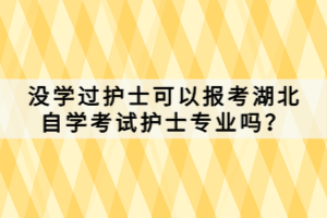 沒學(xué)過護(hù)士可以報(bào)考湖北自學(xué)考試護(hù)士專業(yè)嗎？