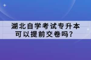 湖北自學(xué)考試專升本可以提前交卷嗎？