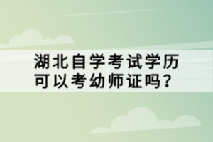 湖北自學(xué)考試學(xué)歷可以考幼師證嗎？