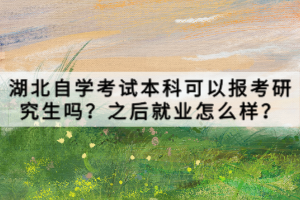 湖北自學(xué)考試本科可以報考研究生嗎？之后就業(yè)怎么樣？
