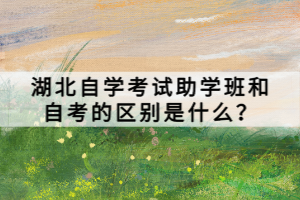 湖北自學(xué)考試助學(xué)班和自考的區(qū)別是什么？