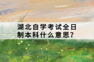 湖北自學(xué)考試全日制本科什么意思？