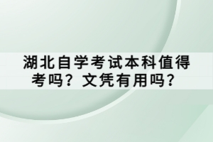 湖北自學(xué)考試本科值得考嗎？文憑有用嗎？
