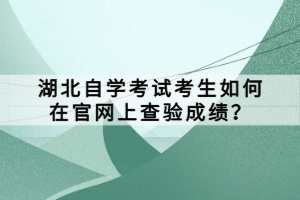 湖北自學(xué)考試考生如何在官網(wǎng)上查驗(yàn)成績(jī)？