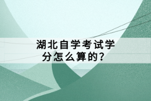 湖北自學(xué)考試學(xué)分怎么算的？