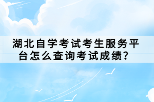 湖北自學(xué)考試考生服務(wù)平臺(tái)怎么查詢考試成績(jī)？