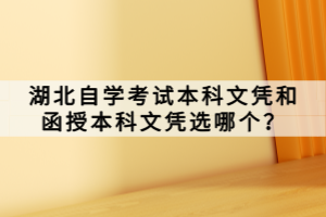 湖北自學考試本科文憑和函授本科文憑選哪個？