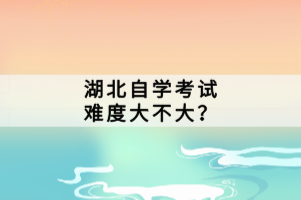湖北自學考試難度大不大？