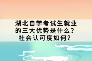 湖北自學(xué)考試生就業(yè)的三大優(yōu)勢是什么？社會(huì)認(rèn)可度如何？