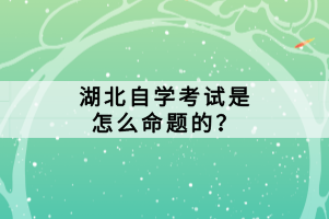 湖北自學(xué)考試是怎么命題的？