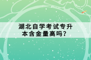 湖北自學(xué)考試專升本含金量高嗎？